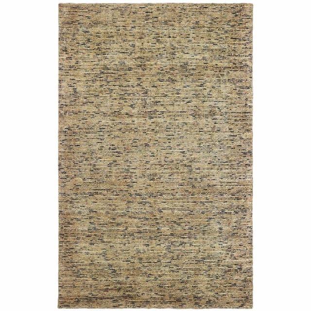 Lucent 45906 Gold/ Green Hand-crafted Wool Blend Area Rug - 10' x 13'