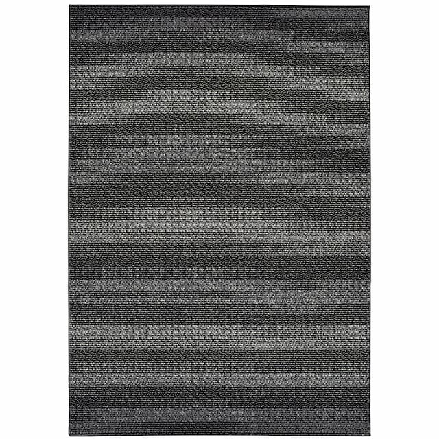 Luna 2067B Black/ Ivory Indoor Area Rug - 3'10" x 5'5"