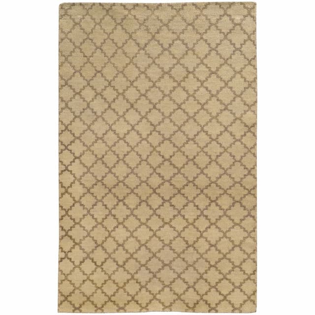 Maddox 56502 Beige/ Stone Hand-crafted Wool Area Rug - 3'6" x 5'6"