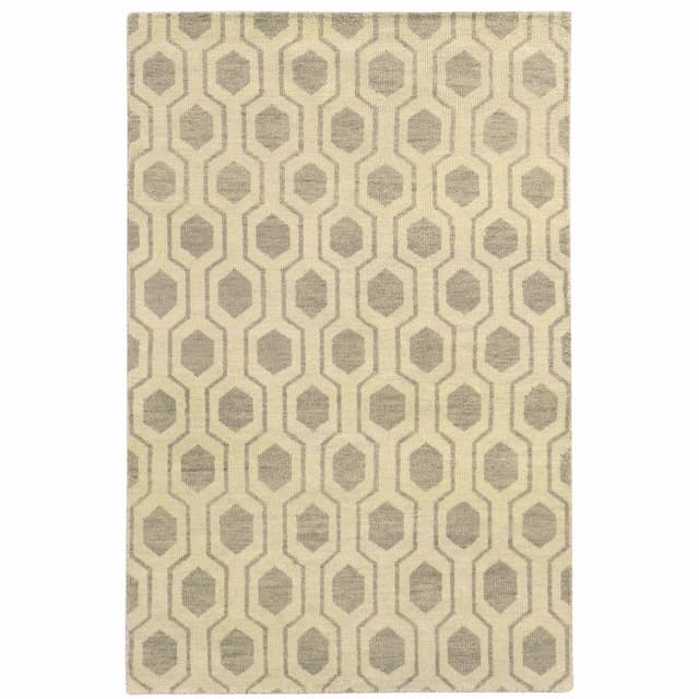 Maddox 56505 Beige/ Stone Hand-crafted Wool Area Rug - 10' x 13'