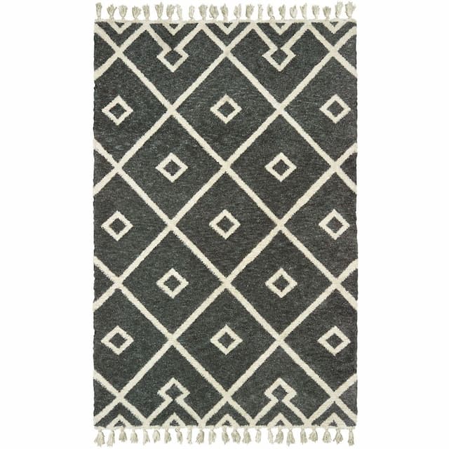 Madison 61407 Grey/ Ivory Indoor Area Rug - 8' x 10'