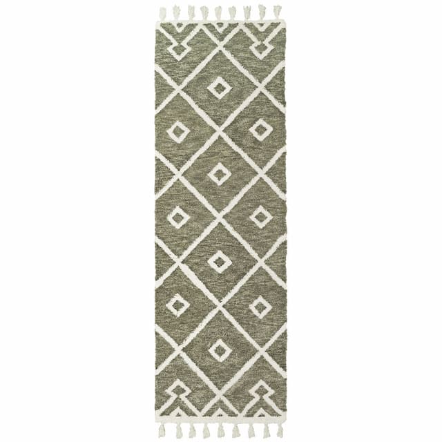 Madison 61407 Grey/ Ivory Indoor Area Rug - 2'6" x 8'