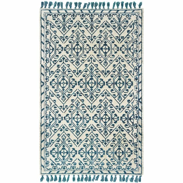 Madison 61408 Ivory/ Blue Indoor Area Rug - 10' x 13'