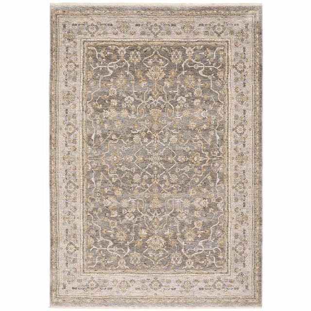 Maharaja 040M1 Beige/ Grey Indoor Area Rug - 2' x 3'