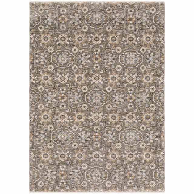 Maharaja 532D1 Grey/ Tan Indoor Area Rug - 2' x 3'