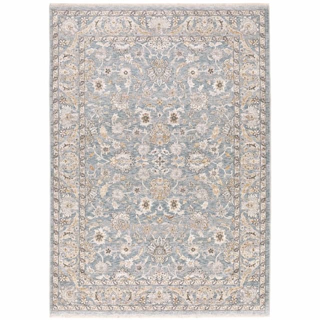 Maharaja 070E1 Blue/ Ivory Indoor Area Rug - 2' x 3'