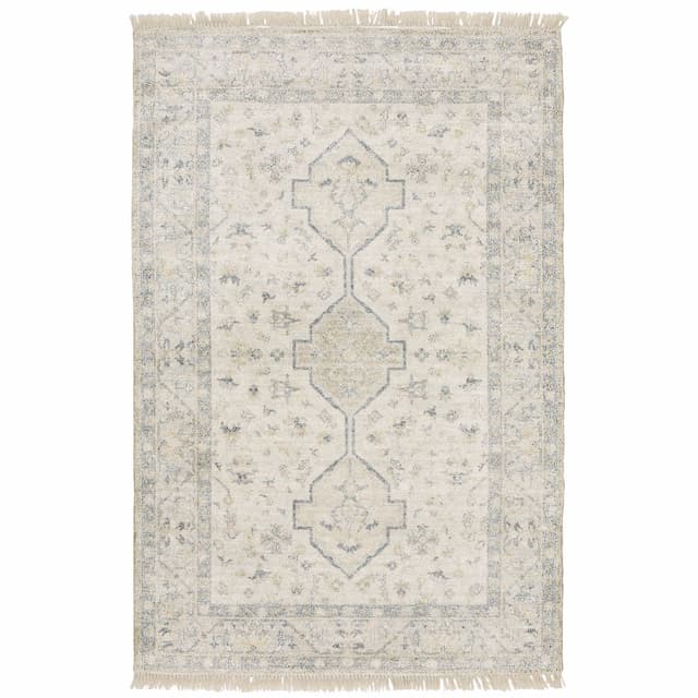 Malabar 45304 Beige/ Charcoal Indoor Area Rug - 5' x 8'