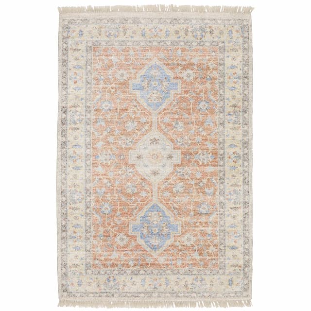 Malabar 45305 Orange/ Blue Indoor Area Rug - 10' x 13'