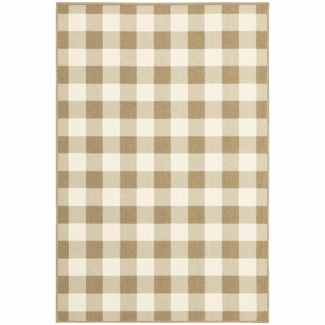 Marina 2598I Tan/ Ivory Indoor/Outdoor Area Rug - 1'9" x 3'9"