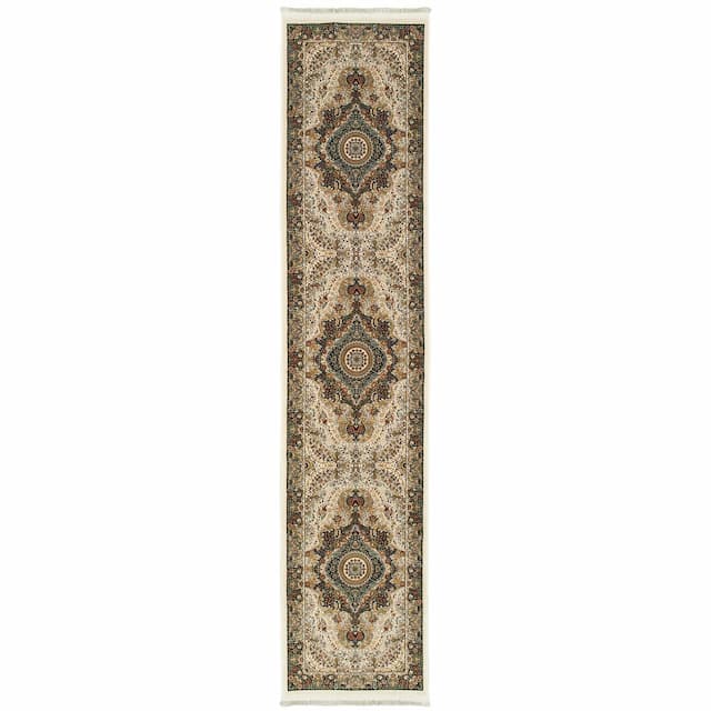 Masterpiece 111W2 Ivory/ Multi Indoor Area Rug - 2'3" x 10'