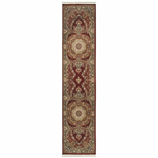 Masterpiece 113R2 Red/ Multi Indoor Area Rug - 2'3" x 10'