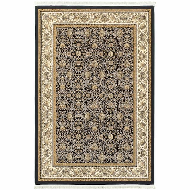 Masterpiece 1331B Navy/ Ivory Indoor Area Rug - 3'10" x 5'5"