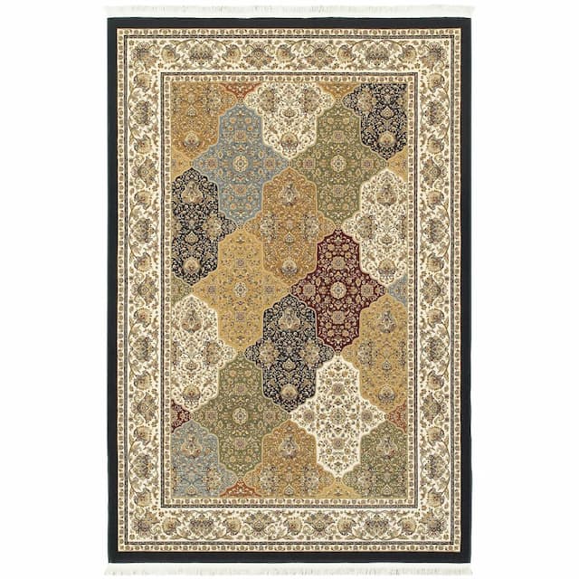 Masterpiece 1331X Navy/ Multi Indoor Area Rug - 3'10" x 5'5"