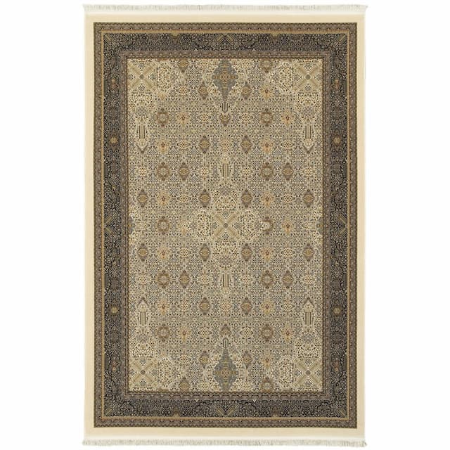 Masterpiece 1335I Ivory/ Dark Blue Indoor Area Rug - 3'10" x 5'5"