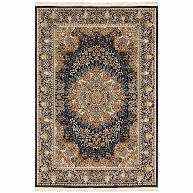 Masterpiece 1802B Navy/ Multi Indoor Area Rug - 5'3" x 7'6"