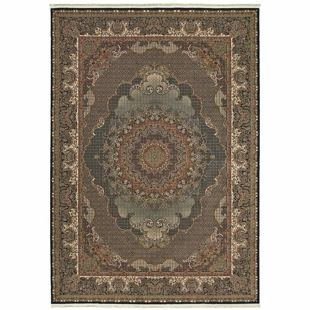 Masterpiece 5330B Blue/ Red Indoor Area Rug - 3'10" x 5'5"