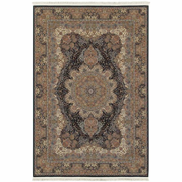 Masterpiece 5501K Dark Blue/ Multi Indoor Area Rug - 3'10" x 5'5"