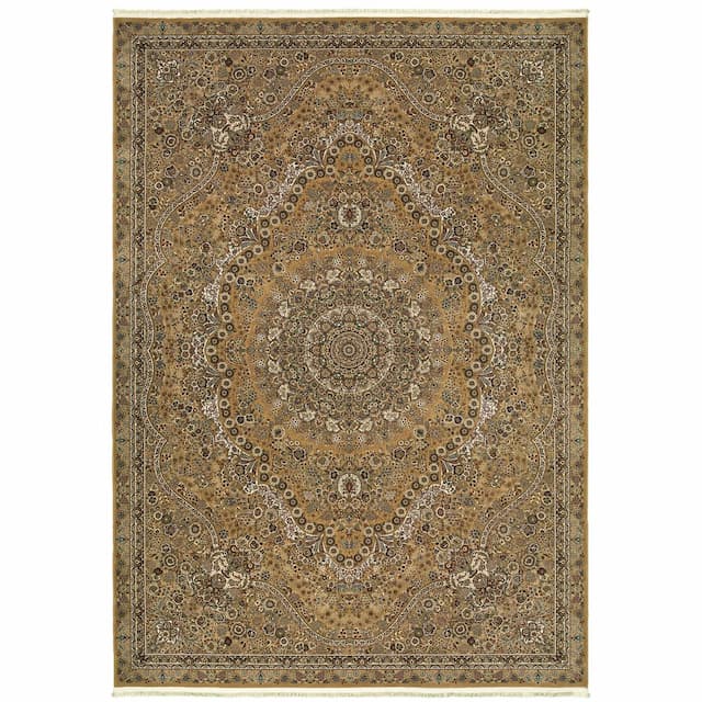 Masterpiece 8022J Gold/ Ivory Indoor Area Rug - 3'10" x 5'5"