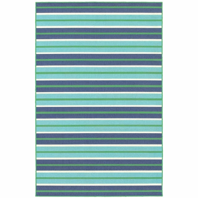 Meridian 9652F Blue/ Green Indoor/Outdoor Area Rug - 1'10" x 2'10"