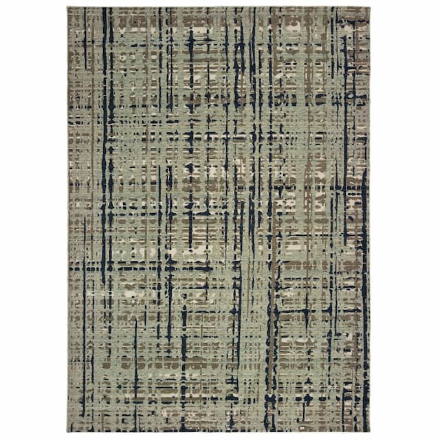 Montage 8020B Blue/ Tan Indoor Area Rug - 2' x 3'