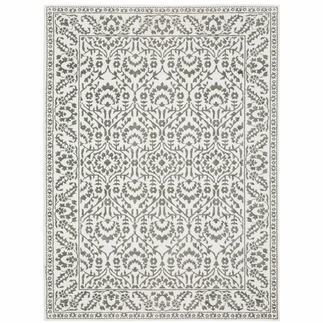 Montecito 2062H Grey/ White Indoor Area Rug - 3'3" x 5'