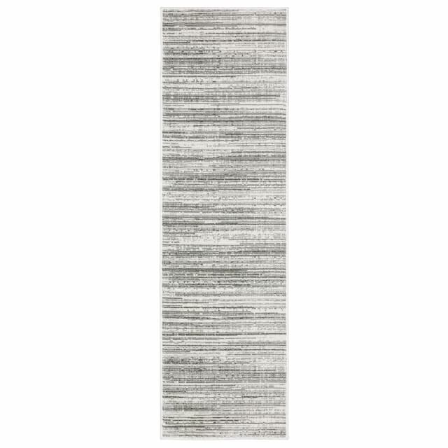 Montecito 4154W White/ Grey Indoor Area Rug - 2'3" x 7'6"