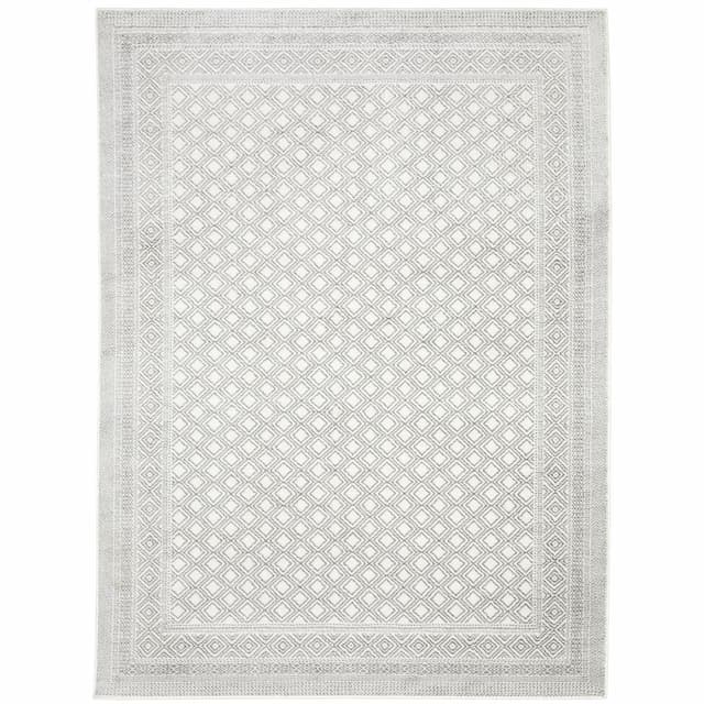 Montecito 094W8 White/ Grey Indoor Area Rug - 3'3" x 5'