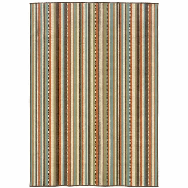 Montego 6996C Green/ Blue Indoor/Outdoor Area Rug - 1'9" x 3'9"