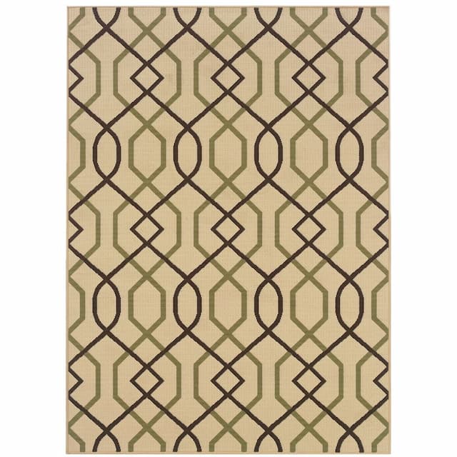 Montego 896J6 Ivory/ Brown Indoor/Outdoor Area Rug - 3'7" x 5'6"