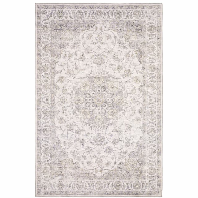 Myers Park MYP01 Beige/ Gold Indoor Area Rug - 5' x 7'