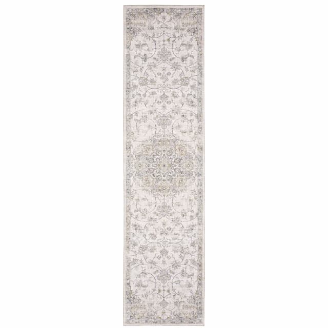 Myers Park MYP01 Beige/ Gold Indoor Area Rug - 2' x 8'