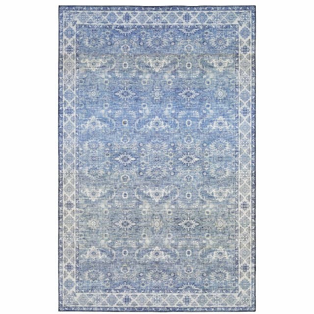 Myers Park MYP04 Blue/ Grey Indoor Area Rug - 5' x 7'