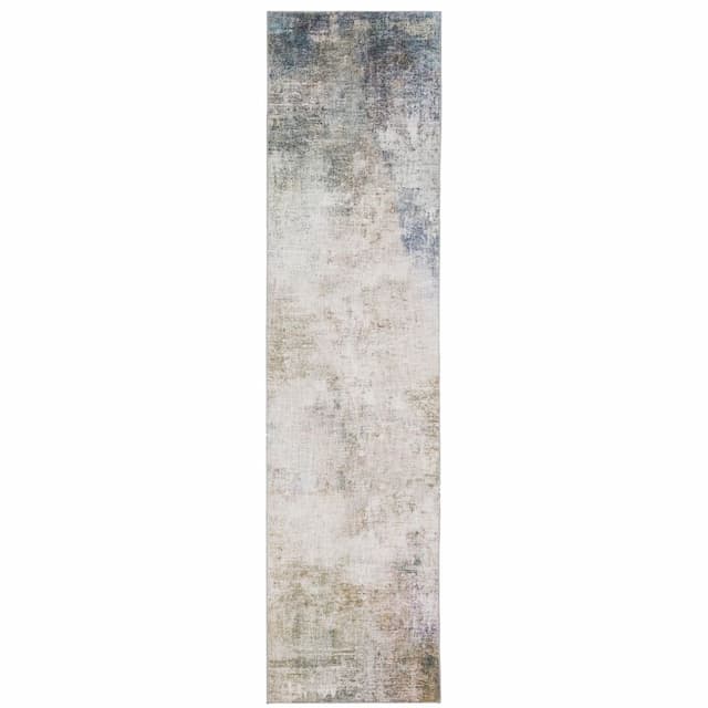 Myers Park MYP10 Beige/ Blue Indoor Area Rug - 2' x 8'