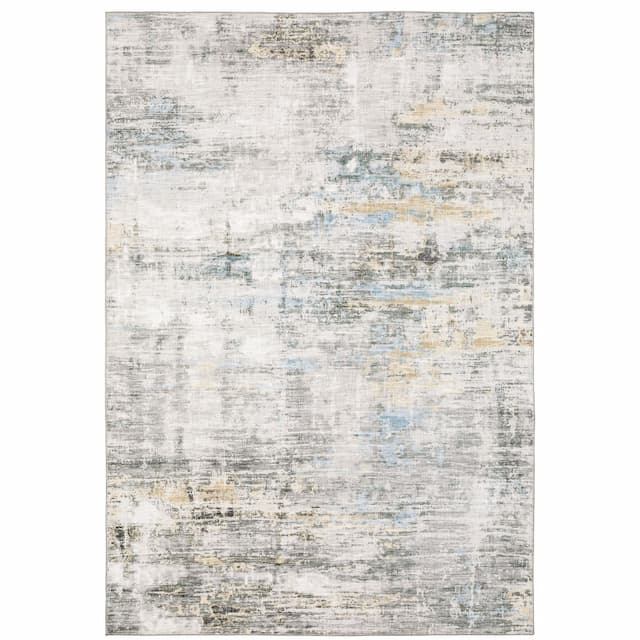 Myers Park MYP11 Grey/ Gold Indoor Area Rug - 5' x 7'