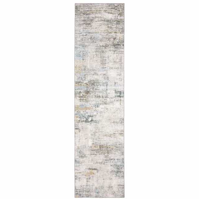 Myers Park MYP11 Grey/ Gold Indoor Area Rug - 2' x 8'