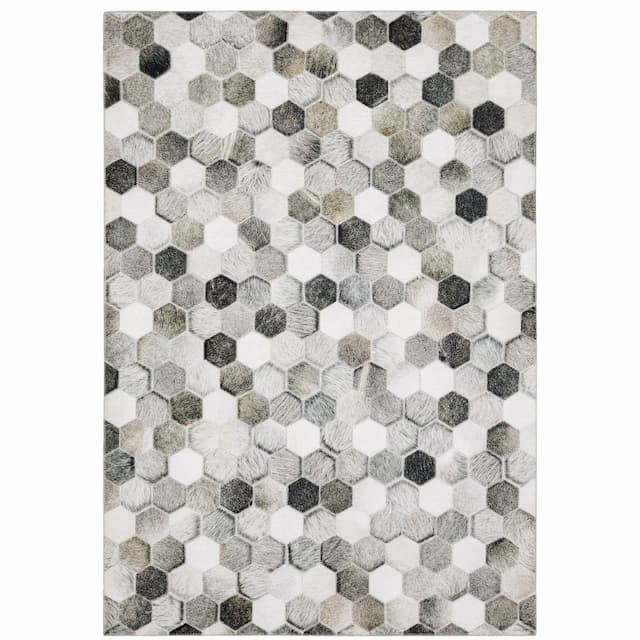 Myers Park MYP17 Grey/ Charcoal Indoor Area Rug - 5' x 7'