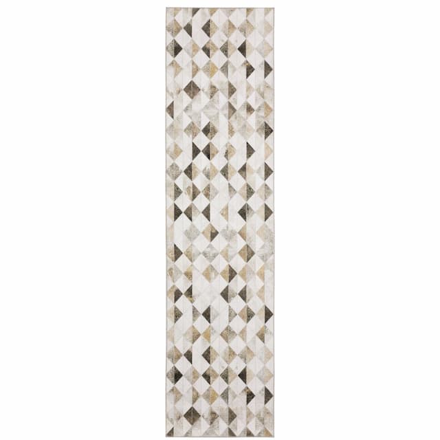 Myers Park MYP18 Beige/ Brown Indoor Area Rug - 2' x 8'