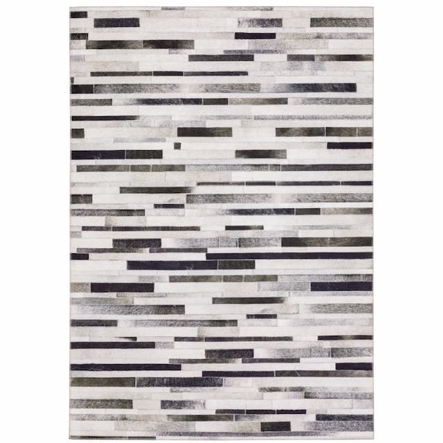 Myers Park MYP19 Grey/ Charcoal Indoor Area Rug - 5' x 7'