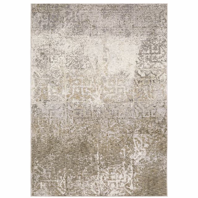 Nebulous 1330E Ivory/ Grey Indoor Area Rug - 3'3" x 5'