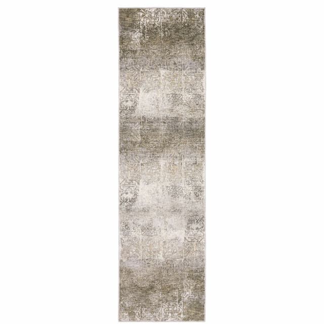 Nebulous 1330E Ivory/ Grey Indoor Area Rug - 2'3" x 7'6"