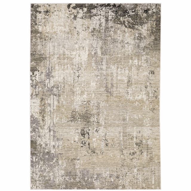 Nebulous 002X9 Beige/ Grey Indoor Area Rug - 5'3" x 7'6"