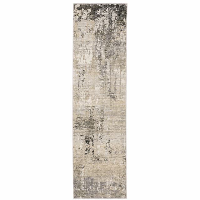 Nebulous 002X9 Beige/ Grey Indoor Area Rug - 2'3" x 7'6"