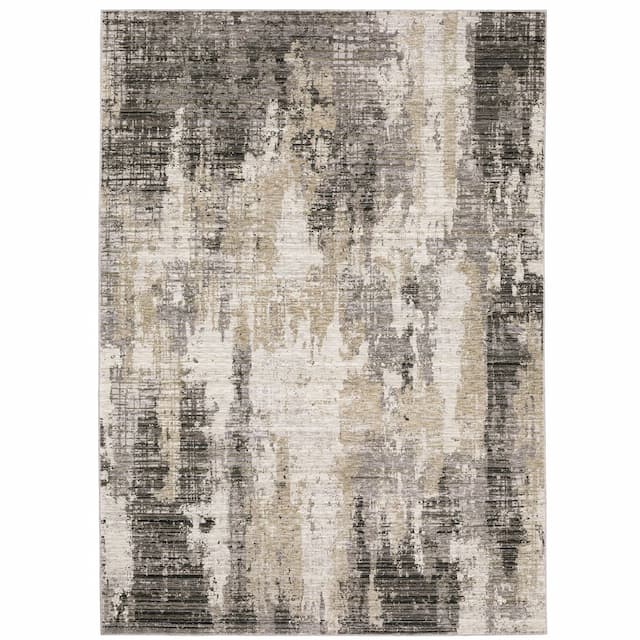 Nebulous 4151N Grey/ Beige Indoor Area Rug - 3'3" x 5'