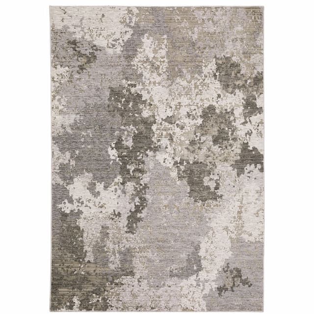 Nebulous 5091E Grey/ Ivory Indoor Area Rug - 3'3" x 5'