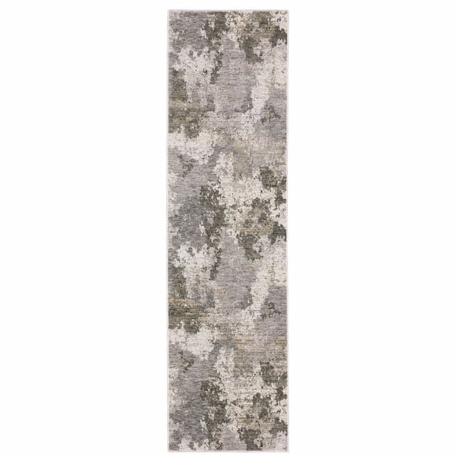 Nebulous 5091E Grey/ Ivory Indoor Area Rug - 2'3" x 7'6"