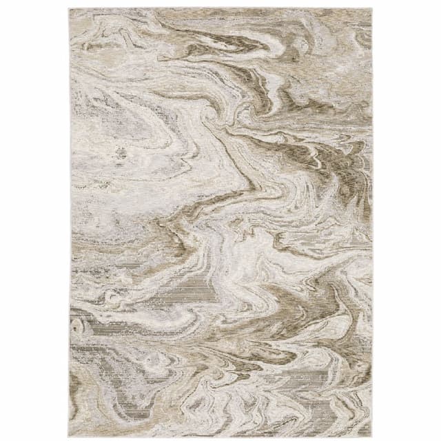 Nebulous 530E9 Ivory/ Tan Indoor Area Rug - 3'3" x 5'