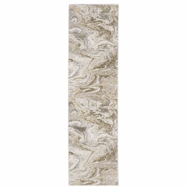 Nebulous 530E9 Ivory/ Tan Indoor Area Rug - 2'3" x 7'6"