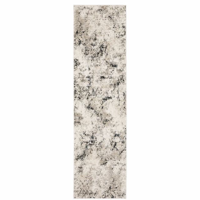 Nebulous 561E9 Ivory/ Grey Indoor Area Rug - 2'3" x 7'6"