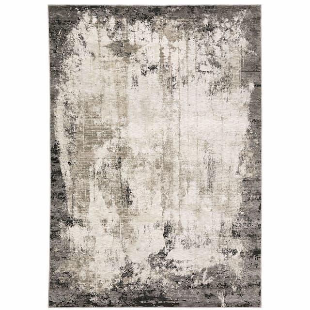 Nebulous 7151E Grey/ Ivory Indoor Area Rug - 3'3" x 5'