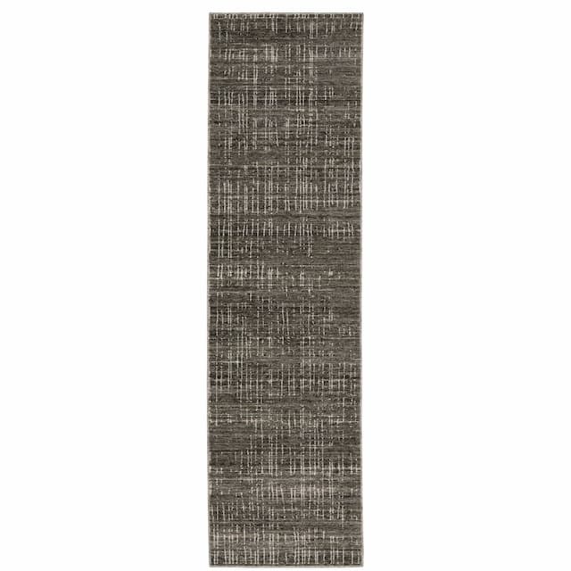 Nebulous 751D9 Charcoal/ Grey Indoor Area Rug - 2'3" x 7'6"